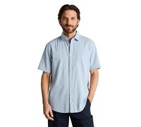 Kurzarmhemd TOM TAILOR, Herren, Gr. 3XL, N-Gr, light blau dot structure, Web, Obermaterial: 100% Baumwolle, gemustert, gepunktet, regular fit hüftbedeckend, Rundhals, abgesteppte Kante, Hemden, mit Mi
