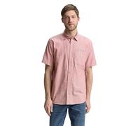 TOM TAILOR - Regular Fit Kurzarmhemd aus Baumwolle velvet red slub structure L