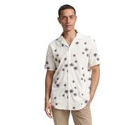 Kurzarmhemd TOM TAILOR, Herren, Gr. L, N-Gr, embroidere, Web, Obermaterial: 53% Baumwolle, 47% Viskose, bedruckt, casual, gerade hüftbedeckend, Rundhals, Kurzarm, Hemden, mit floralen Prints und Visko