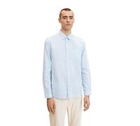 Tom Tailor Regular Fit Freizeithemd mit Strukturmuster in Hellblau, Größe S