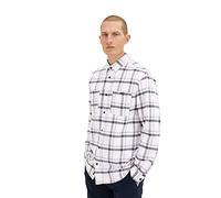 TOM TAILOR Herren Hemd mit Karo-Muster 1033706, 30740 - Off White Colorful Check, M