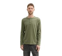 TOM TAILOR Herren Henley Langarmshirt,10314 - Oak Leaf Green, M