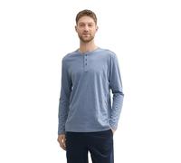 TOM TAILOR Herren Henley Langarmshirt,10441 - Gravel Grey, S