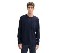 TOM TAILOR Herren Henley Longsleeve mit Brusttasche, 10668 - Sky Captain Blue, M