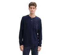 Tom Tailor Herren Henley Longsleeve mit Brusttasche, 10668 - Sky Captain Blue, XL