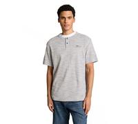 Tom Tailor - Henley T-Shirt in Melange-Optik white grey waffle inject - Gr. - XXL