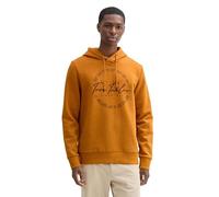 TOM TAILOR Herren Hoodie Sweatshirt mit Logo-Print, 10821 - Peanut Butter Brown, XS