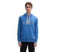 Tom Tailor Herren Hoodie Sweatshirt mit Logo-Print, 10914 - Midsummer Blue, XL