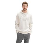 Tom Tailor Herren Hoodie Sweatshirt mit Logo-Print, 13174 - Soft Vanilla Melange, XXL