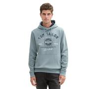 Tom Tailor Herren Hoodie Sweatshirt mit Logo-Print, 27475 - Grey Mint, L