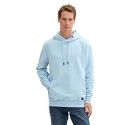Tom Tailor Herren Hoodie Sweatshirt mit Logo-Strickerei, 36812 - Sky Blue Melange, M