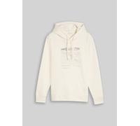 TOM TAILOR Herren Hoodie Sweatshirt mit Print, braun, Uni, Gr. XL