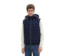 TOM TAILOR Herren Hybrid Weste mit Kapuze,10668 - Sky Captain Blue, XL