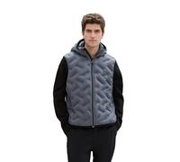 TOM TAILOR Herren Hybrid Weste mit Kapuze,28128 - Stormy Teal, S