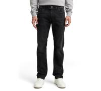 Straight-Jeans TOM TAILOR, Herren, Gr. 34, Länge 32, blau (used schwarz stone schwarz denim32), Denim/Jeans, Obermaterial: 92% Baumwolle, 6% Polyester, 2% Elasthan, unifarben, straight fit knöchellang