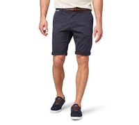 TOM TAILOR Herren Josh Regular Slim Chino Shorts mit Gürtel 1007868, 11914 - Outer Space Blue, 32