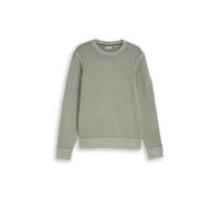 Tom Tailor - Sweatshirt mit Ärmeltasche greyish shadow olive - Gr. - XXXL