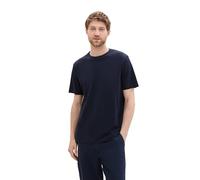 TOM TAILOR Herren Klassisches T-Shirt mit Piqué-Struktur, sky captain blue, M