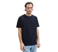 TOM TAILOR Herren Klassisches T-Shirt mit Piqué-Struktur, sky captain blue, XXXL