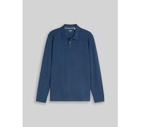 TOM TAILOR Herren Langarm Piqué Poloshirt, blau, Uni, Gr. XXXL