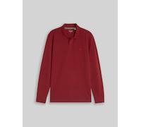 Langarm-Poloshirt TOM TAILOR, Herren, Gr. 3XL, rot (pear rot), Single Jersey, Obermaterial: 60% Baumwolle, 40% Polyester, unifarben, regular fit hüftbedeckend, Rundhals, abgesteppte Kante, Shirts, mit