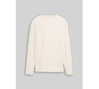 TOM TAILOR Herren Langarmshirt mit Waffelstruktur, braun, Uni, Gr. L