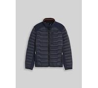 TOM TAILOR Herren Lightweight Hybrid Steppjacke mit Stehkragen, blau, Uni, Gr. S