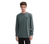 TOM TAILOR Herren Longsleeve mit Logo-Badge, 36828 - Stormy Blue Waffle Inject, M