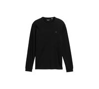 Langarmshirt TOM TAILOR, Herren, Gr. XXXL, schwarz, Single Jersey, Obermaterial: 100% Baumwolle, unifarben, modisch, regular fit taillenbedeckt, Rundhals, Langarm Bündchen, Shirts, mit Logo Stickerei