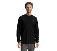 Tom Tailor Langarmshirt Herren – Regular Fit, Rundhals, 100% Baumwolle, schwarz – Gr. XL