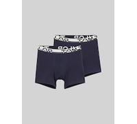 Tom Tailor Slim Fit Trunks mit Label-Schriftzug am Bund im 2er-Pack in Marine, Größe S