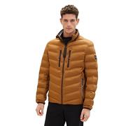 TOM TAILOR Herren Modern Hybrid Steppjacke mit abnehmbarer Kapuze, 25985 - Deep Cognac, L