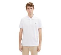Poloshirt TOM TAILOR, Herren, Gr. XL, weiß, Single Jersey, Obermaterial: 100% Baumwolle, regular fit, Shirts, mit Knopfleiste und Logo (76261857-XL) weiß