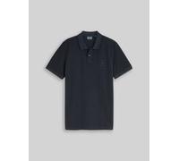 TOM TAILOR Herren Piqué Poloshirt mit Logo-Print, blau, Uni, Gr. L
