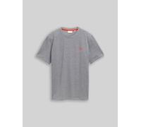 TOM TAILOR Herren Piqué T-Shirt in Melange-Optik, blau, Uni, Gr. XXL