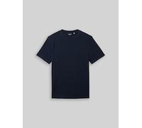 TOM TAILOR Herren Klassisches T-Shirt mit Piqué-Struktur, sky captain blue, L