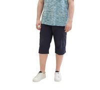 TOM TAILOR Herren Plussize Slim Jeans Bermuda Shorts mit Stretch, navy geometric structure, 46