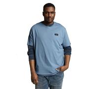 Tom Tailor - Plus Size - T-Shirt aus Baumwolle mit Logo-Badge mountain spring blue - Gr. - 4XL