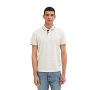 Tom Tailor Allover Printed 1035521 Kurzarm-poloshirt M Off White Multicolor Design