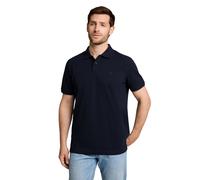 Poloshirt TOM TAILOR, Herren, Gr. M, grau (iron mint), Single Jersey, Obermaterial: 60% Baumwolle, 40% Polyester, unifarben, regular fit hüftbedeckend, Rundhals, abgesteppte Kante, Shirts, Poloshirt m