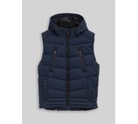 Tom Tailor - Puffer-Weste mit abnehmbarer Kapuze sky captain blue - Gr. - XXL