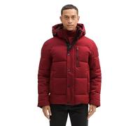 TOM TAILOR Herren Puffer Winterjacke mit Abnehmbarer Kapuze, 13721 - Burgundy Dark Red, XXL