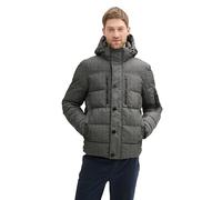 TOM TAILOR Herren 1043707 Pufferjacke mit Abnehmbarer Kapuze, 28007-Grey Garment Dye Structure, XXL