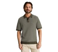 Tom Tailor - Strickpullover mit Polokragen leaf green offwhite stripe - Gr. - XXXL