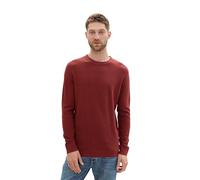 Tom Tailor - Strukturierter Rundhalspullover burgundy dark red melange - Gr. - XXXL