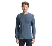 Tom Tailor - Melierter Pullover mit tonalen Blockstreifen blau - Gr. - XL