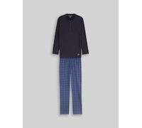 Pyjama TOM TAILOR, Herren, Gr. 50, blau, mittel, karo, Single Jersey, Obermaterial: 100% Baumwolle, Homewear-Sets Pyjama (14956566-50) blau, mittel, karo
