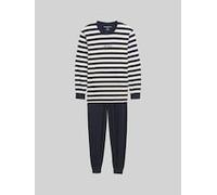 TOM TAILOR Herren Pyjama-Set mit Streifenmuster, blau, Gestreift, Gr. 48