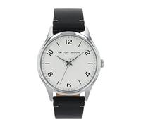 Tom Tailor Armbanduhr mit Lederband für Herren, Silber, wasserdichte 5 bar, Geschenkidee, kommt in Uhren Geschenkbox, 2100540