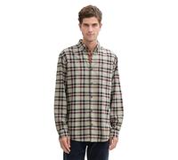 TOM TAILOR Herren Regular Fit Hemd im Karomuster, 36710 - Grass Green Purple Check, L